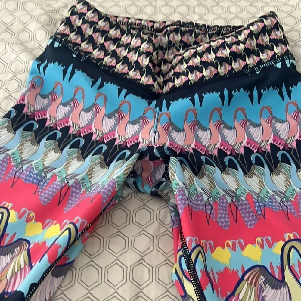 NUX flamingo pattern yoga leggings XS - Picture 3 of 4